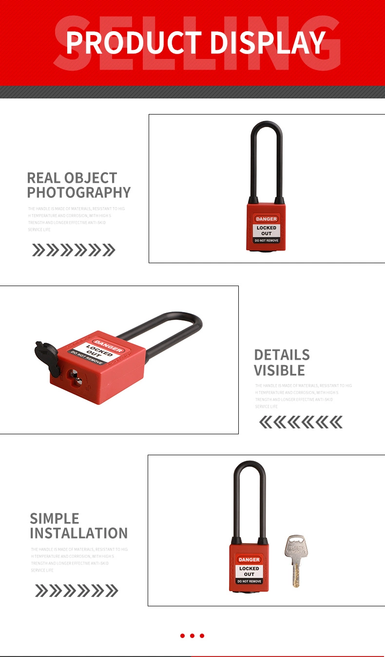 Nylon Industry Isolation Dustproof 76mm Safety Padlock Security Lockout Tagout Safe Lock