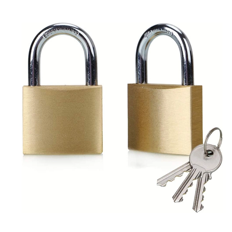 Keyed Alike Solid Brass Padock (40mm) Pin Tumbler Padlock Long Shackle with 3steel Keys of Each Padlock