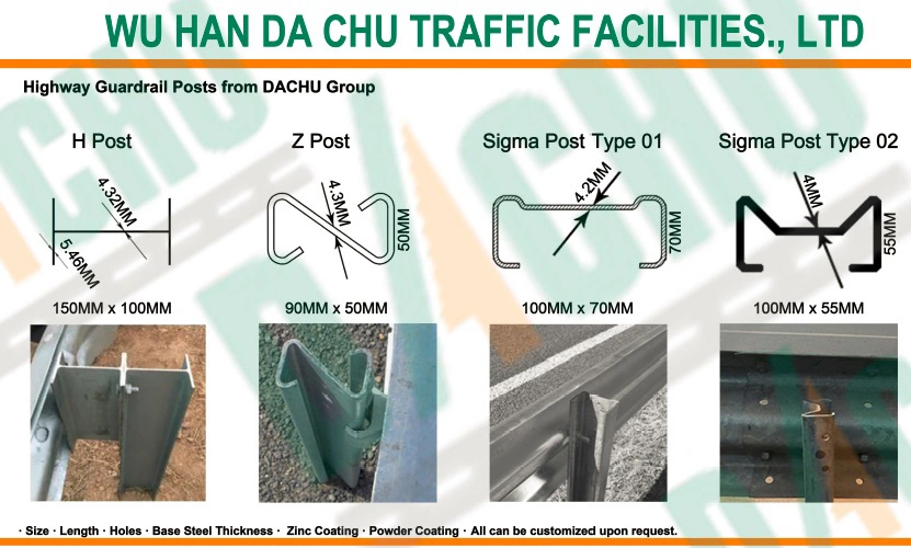 Hot Dip Galvanized W Beam Highway Guardrail Customized Steel Traffic Crash Barrier for Road Safety