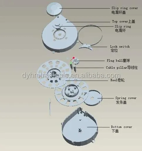 Customized Retractable Ethernet Cable Reel Electric Retractable Wire Cord Reel