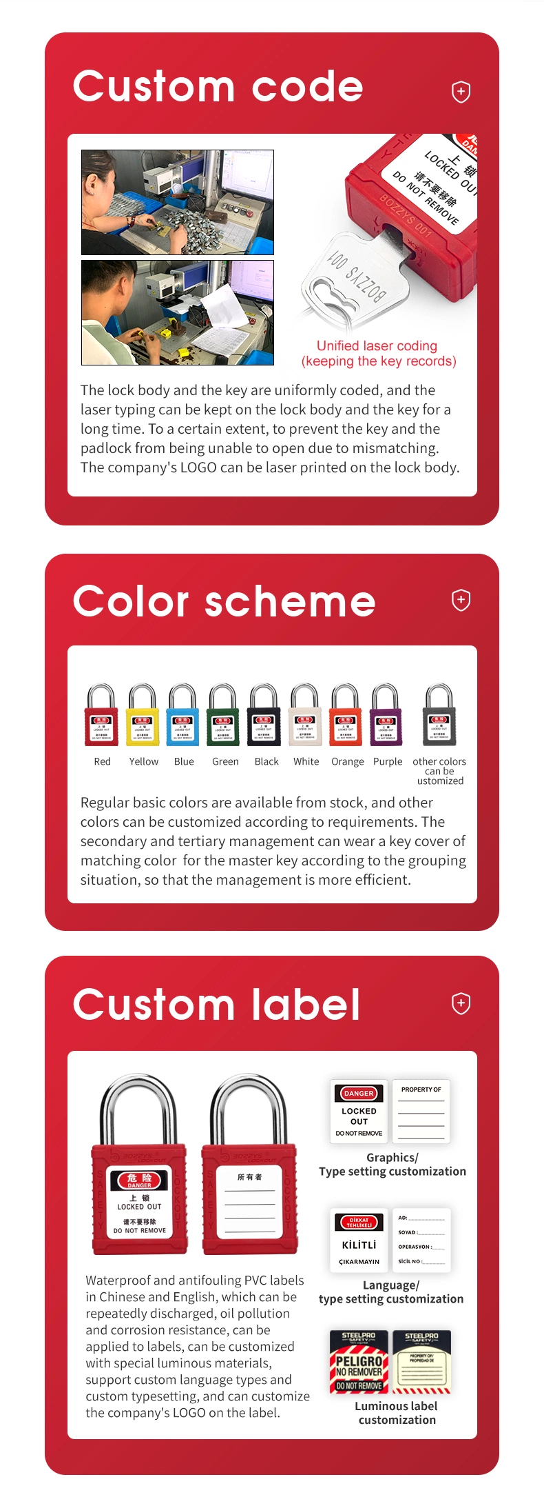 25mm High Quality Safety Lockout Tagout Padlocks