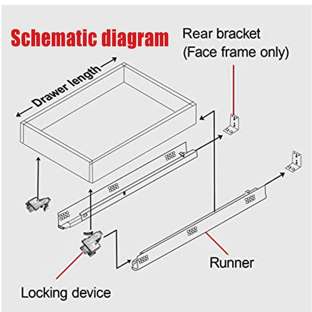 18 Inch 6 Pair Soft Closing Deck Down Ladder with Rear Bracket and Locking Device, SGCC Material Thickness 1.81.51.0mm