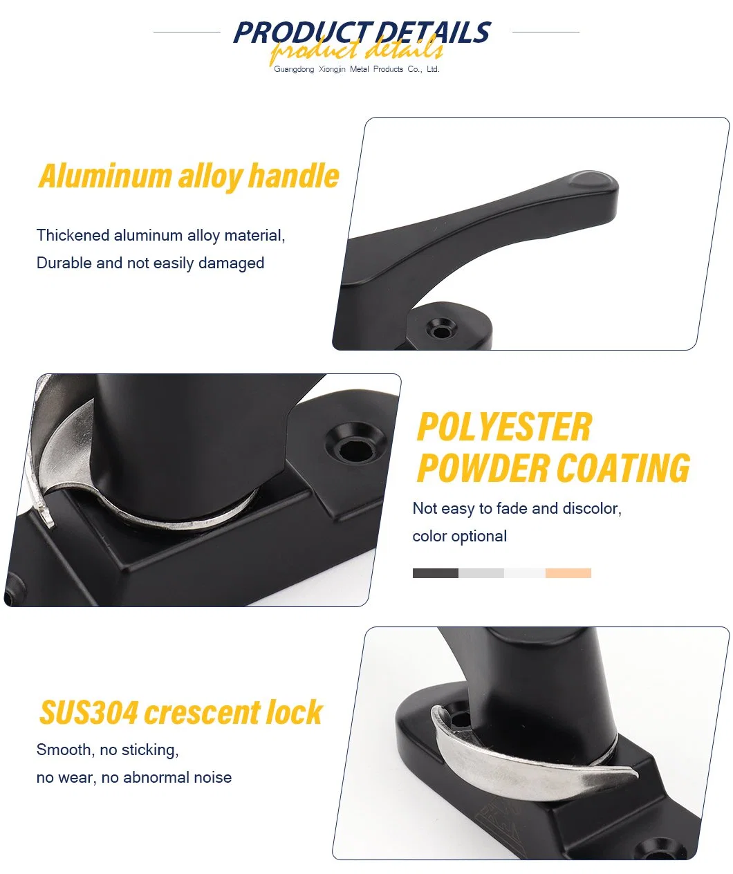 UPVC Sliding Aluminum Accessories Crescent Safety Lock for Windows