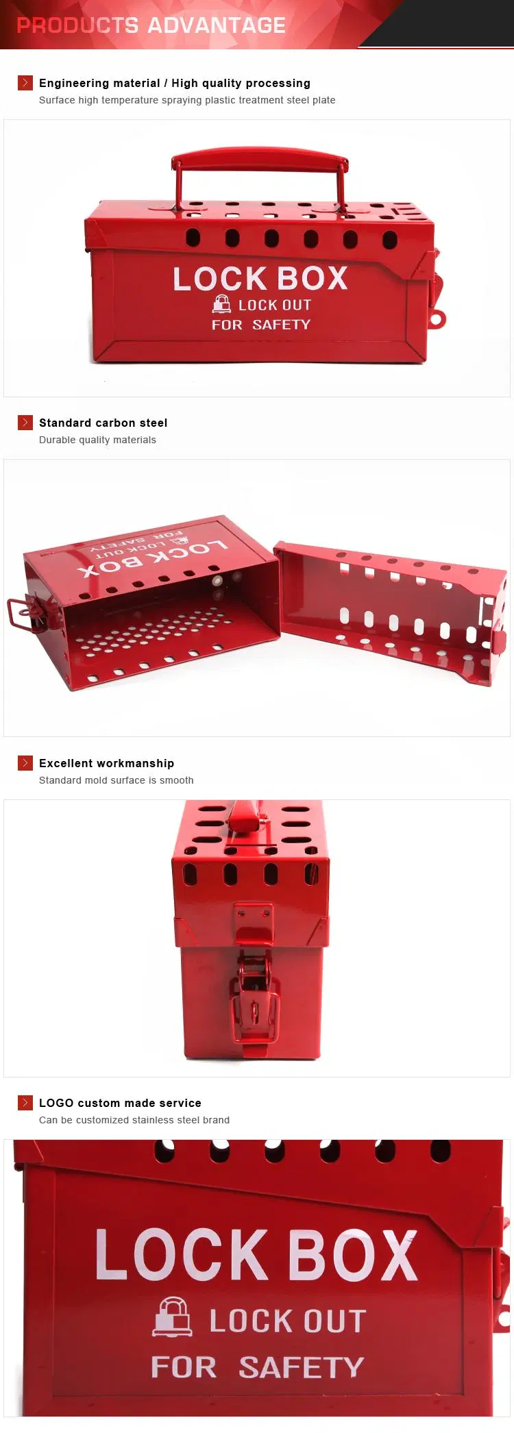 Factory Wholesale High Capacity Safety Metal Group Lockout Box