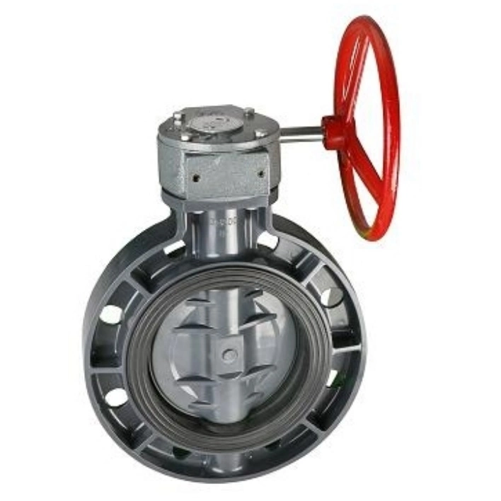 High Quality Plastic Manual Handle Lockable Butterfly Valve PVC Wafer Lock Butterfly Valve Lever UPVC Worm Gear Butterfly Valve DIN ANSI JIS Standard