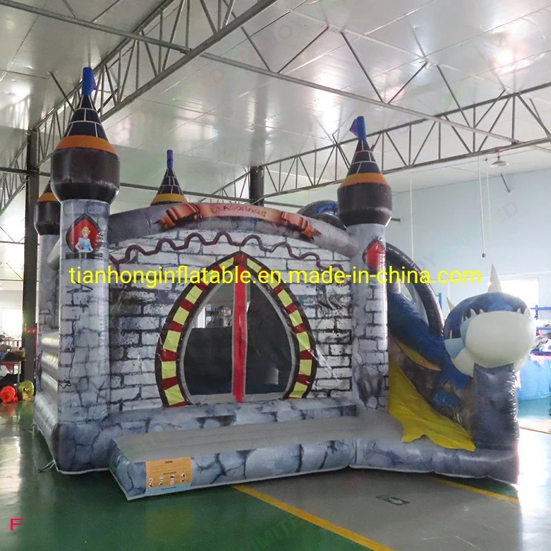 6X5m New Design Amazing Inflatable Dragon Slide Bouncy Jumping Castle