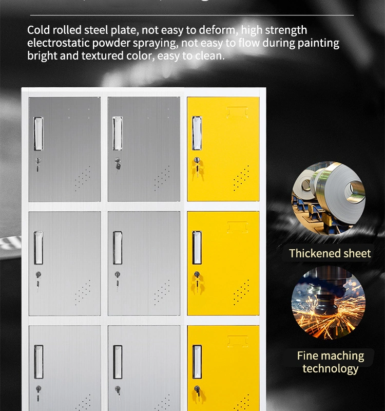 9 Door Metal Locker Cupboard with Provision for Padlock and Name Plate