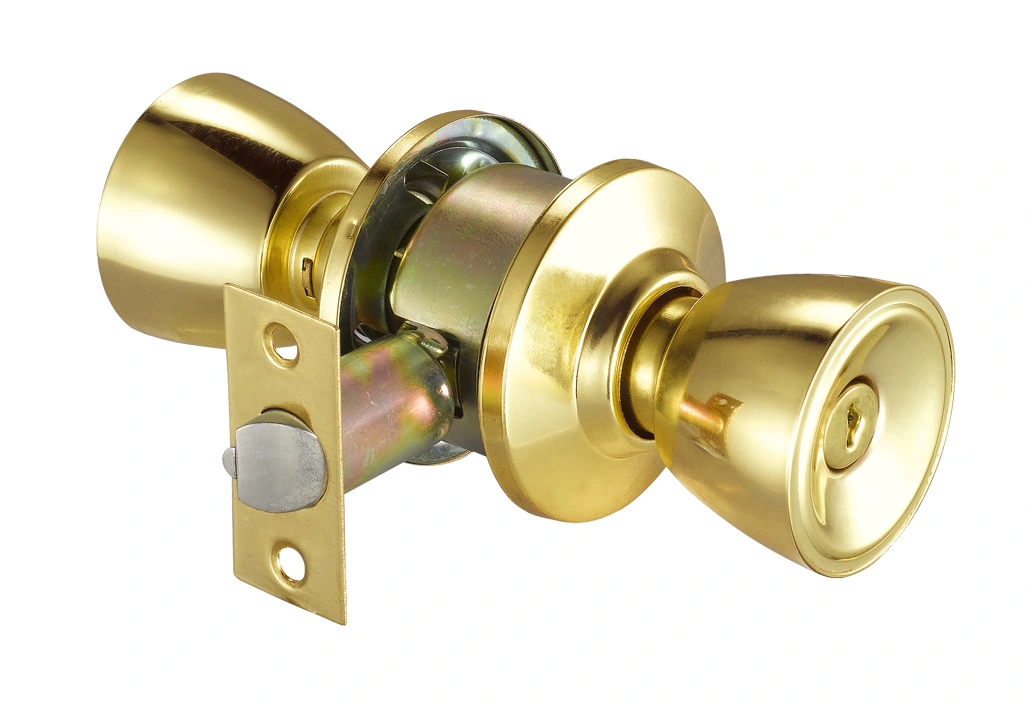 Cylindrical Knob Lockset Door Lock Wafer Key Black Nickel