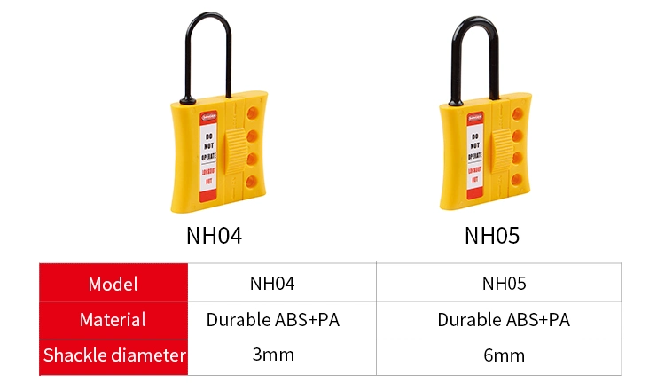 High Quality Factory Direct Nylon Insulation Lockout Hasp with 4 Locks Yellow Master