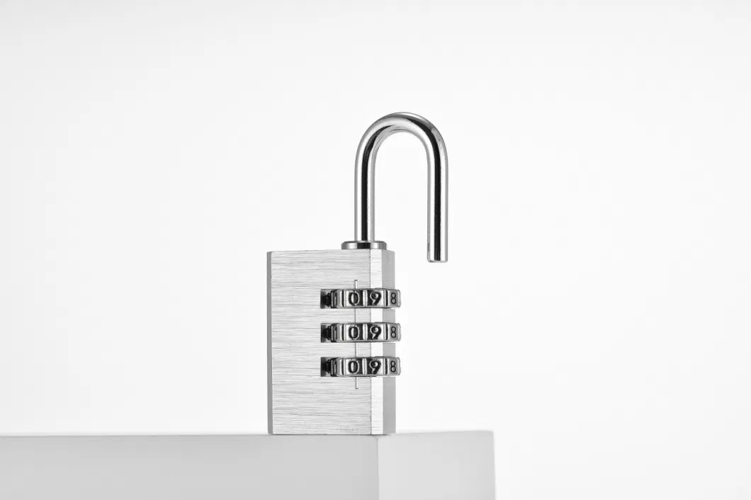 Silver Aluminium Alloy Combination Padlock 3 Digit Code Lock Safety Padlock