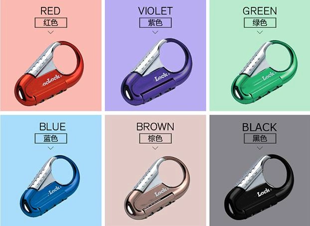 Password Security Button, Bags Padlock, Safety Hook Key Chain, Adjustable Combination Lock
