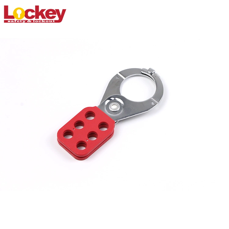 Loto Industrial Jaw Size 1&quot;-1.5&quot; Six Holes Steel Lockout Hasp with Hook