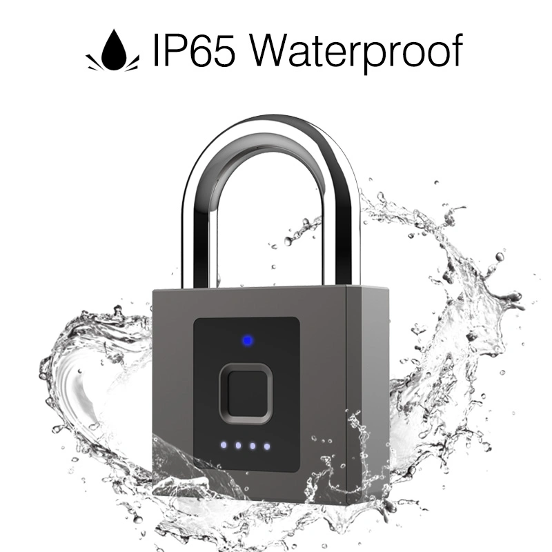 Security Zinc Alloy Fingerprint Smart Biometric Electronic Padlock Anti-Theft Waterproof Smart Padlock