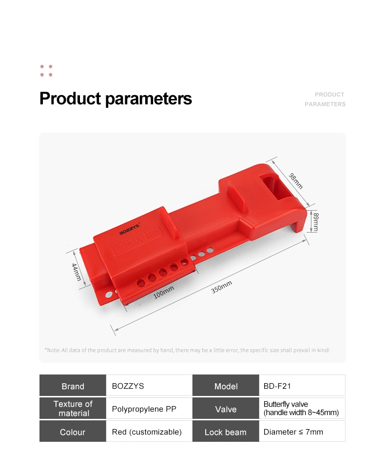 PP Material Universal Butterfly Valve Lockout Bd-F21
