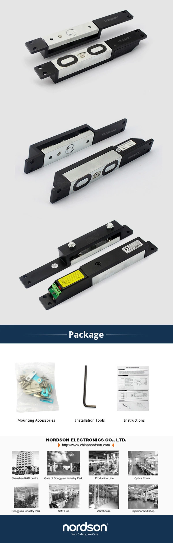 2700lbs (1200kg) High Security Electric Door Shear Lock with Delay and Signal Output