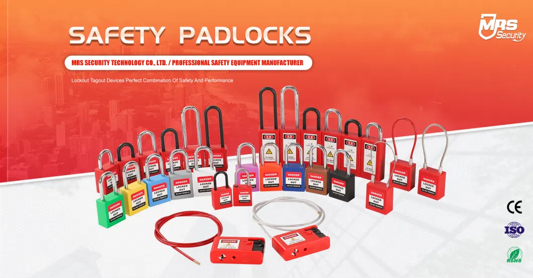 Red Adjustable Steel Material Cable Lockout Tagout for Locking Valves