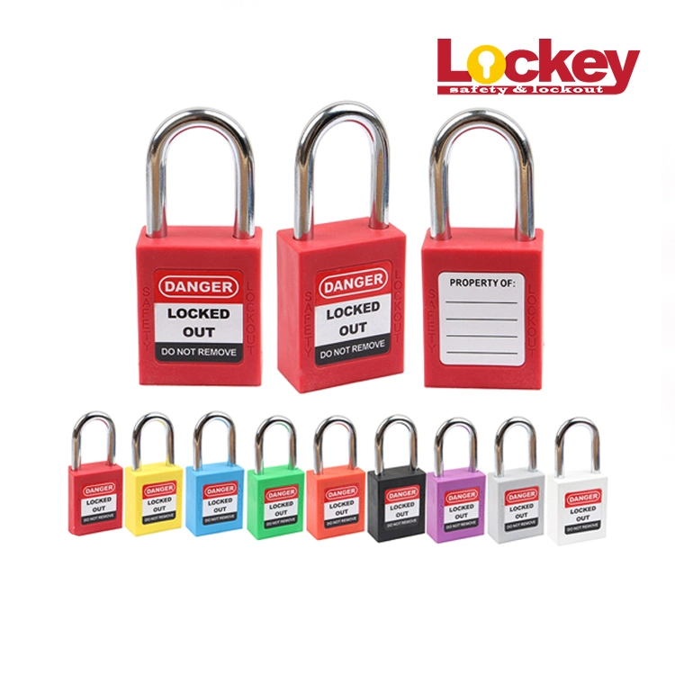 Lockey Loto Insulation OEM&ODM Nylon Shackle Pad Lock with Colorful Bodies