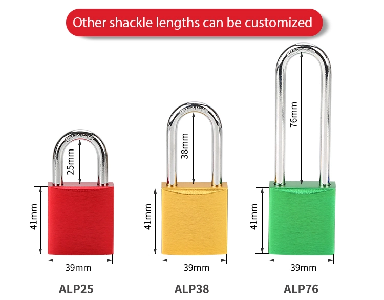 Industrial Steel Shackle Square Chrome Plated Safety Aluminum Padlock
