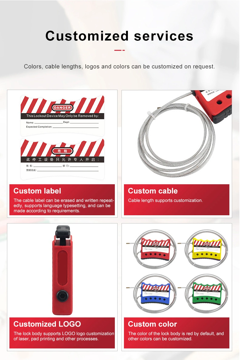 Industrial Safety ABS Multipurpose Cable Lockout Innovative Self-Locking Function