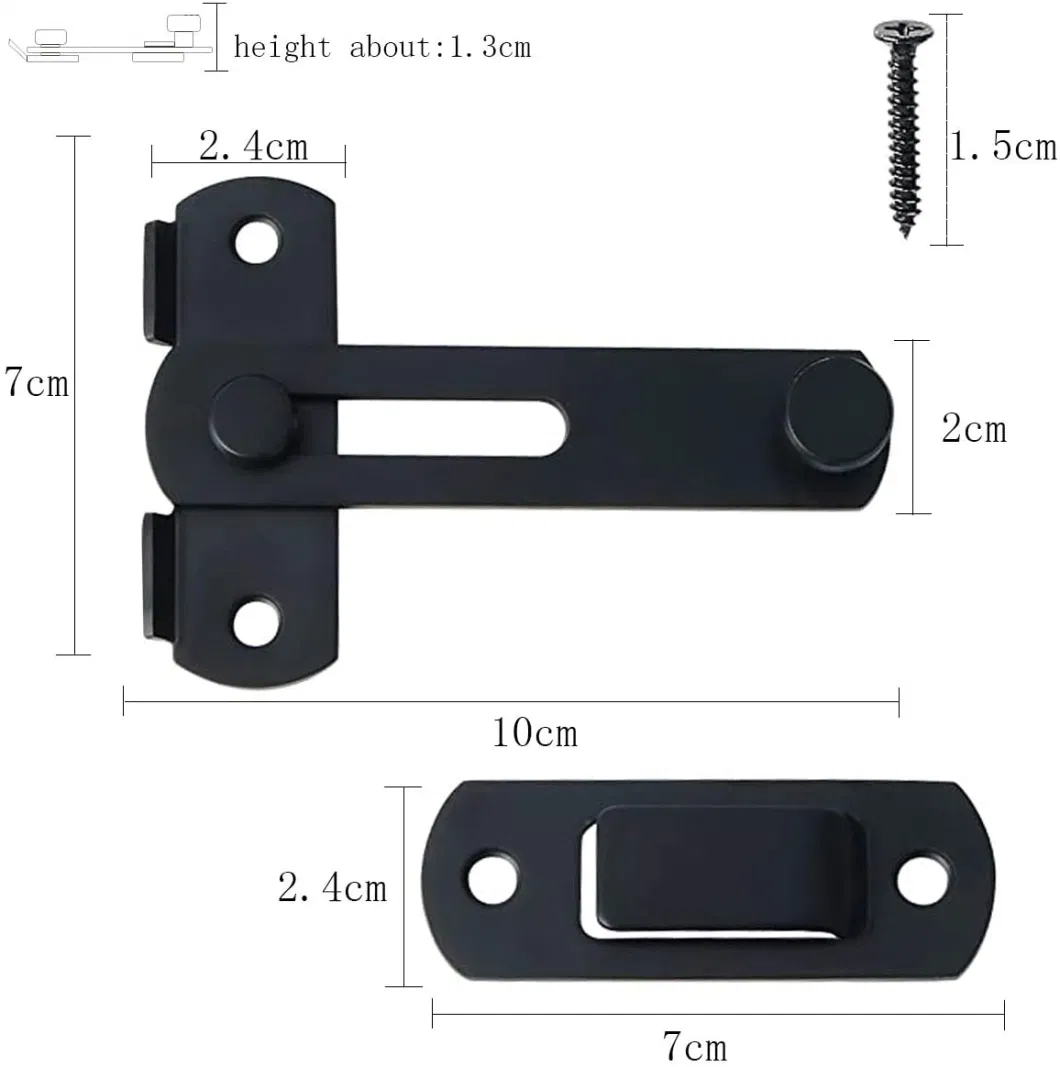 Black Sliding Door Lock Gate Bolt Wine Cabinet Closet Window Door Lock Plug