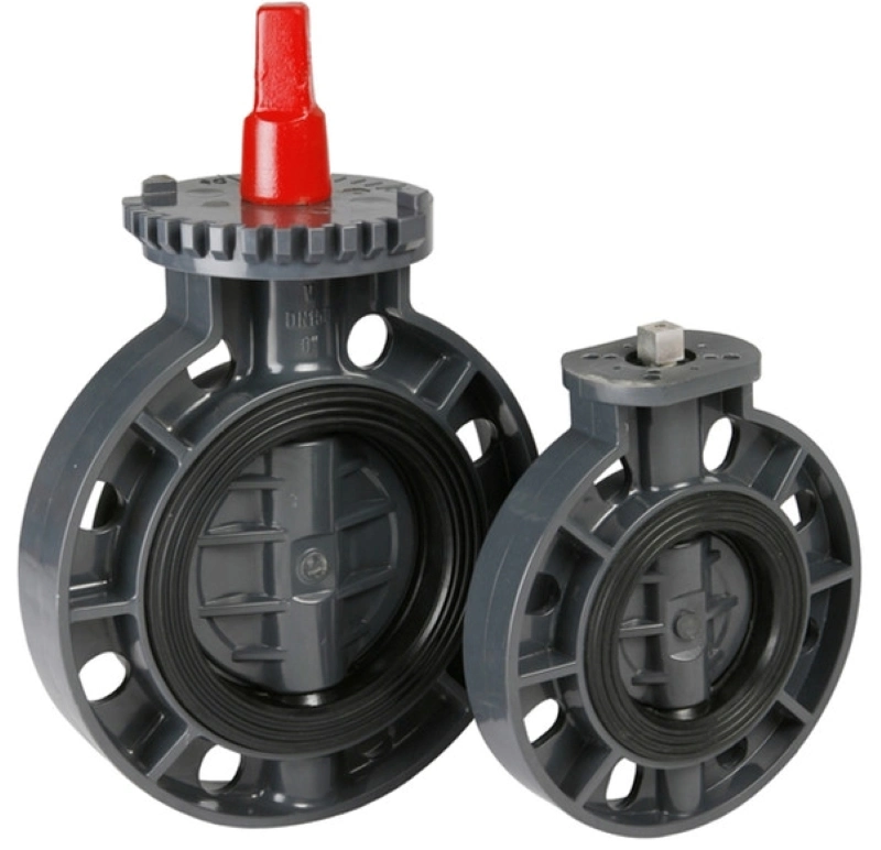 High Quality Plastic Manual Handle Lockable Butterfly Valve PVC Wafer Lock Butterfly Valve Lever UPVC Worm Gear Butterfly Valve DIN ANSI JIS Standard