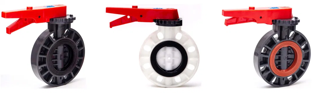 High Quality Plastic Manual Handle Lockable Butterfly Valve PVC Wafer Lock Butterfly Valve Lever UPVC Worm Gear Butterfly Valve DIN ANSI JIS Standard