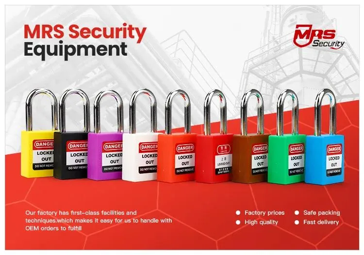Top Security Padlocks 76mm Nylon Long Shackle Padlock Safety Lockout Tagout
