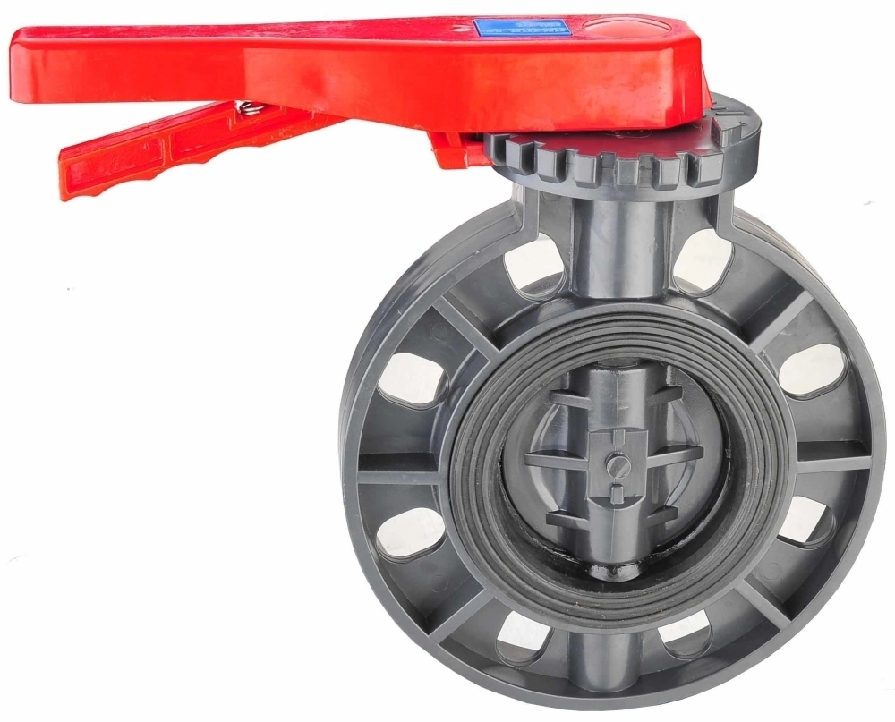 High Quality Plastic Manual Handle Lockable Butterfly Valve PVC Wafer Lock Butterfly Valve Lever UPVC Worm Gear Butterfly Valve DIN ANSI JIS Standard