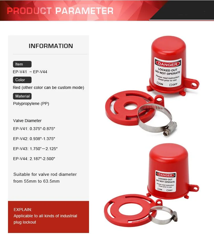 Industrial Use Manually Actuated Durable Polypropylene Safety Plug Valve Lockout