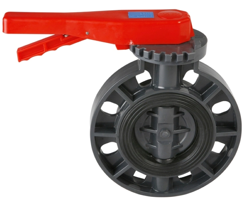 High Quality Plastic Manual Handle Lockable Butterfly Valve PVC Wafer Lock Butterfly Valve Lever UPVC Worm Gear Butterfly Valve DIN ANSI JIS Standard