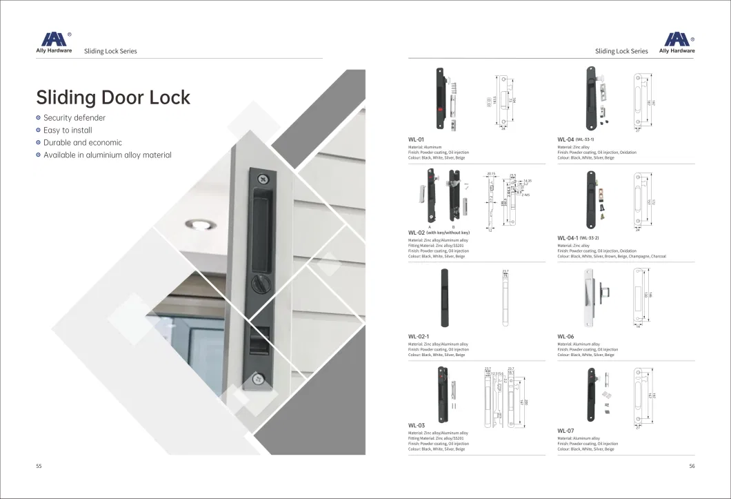 Safety PVC Aluminum Accessories Sach Crescent Lock Sliding Window Lock