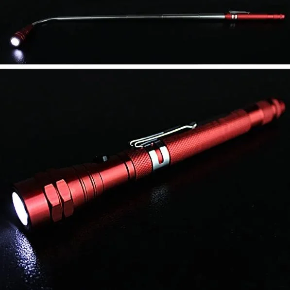 Popular Telescopic Magnetic Pick up Tool Super Brigh 3LED Flashlight Magnet Torch Tools