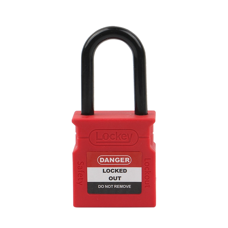 Factory OEM 38mm Nylon Plastic Insulation Shackle Industrial Lockout Safety Padlock (WCP38P)