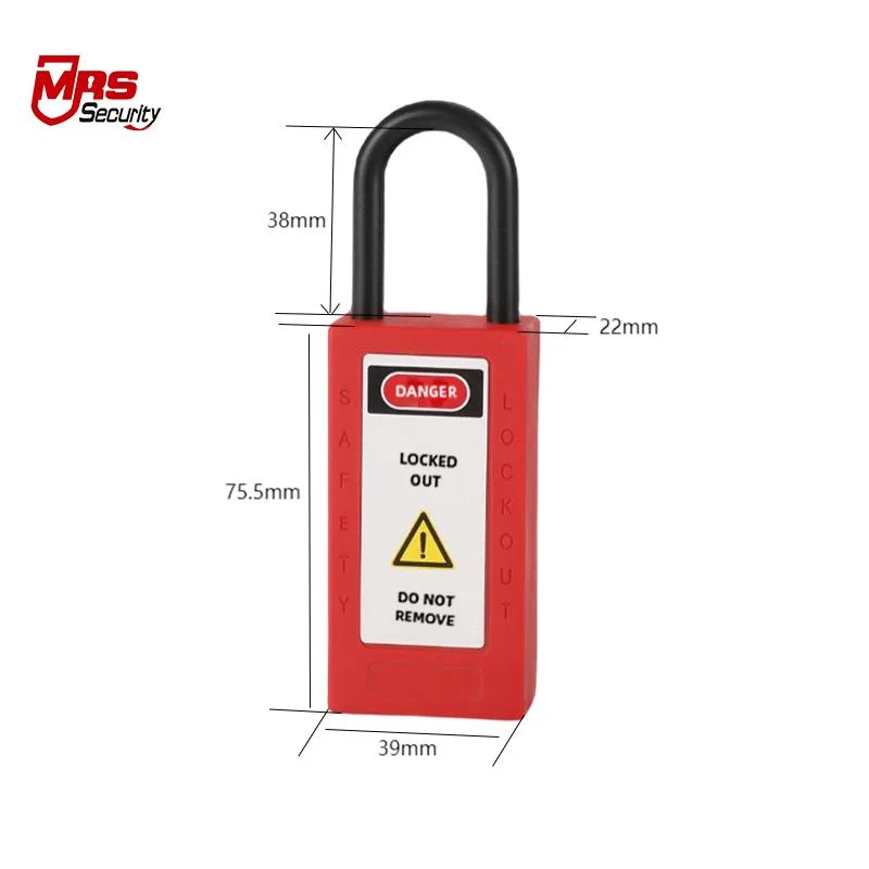 38mm Plastic Shackle Long Lock Body Safety Padlock Lockout Tagout