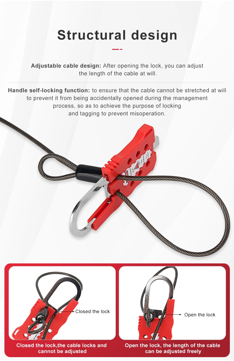 Bozzys Industrial Safety High Strength ABS PC Adjustable Cable Lockout