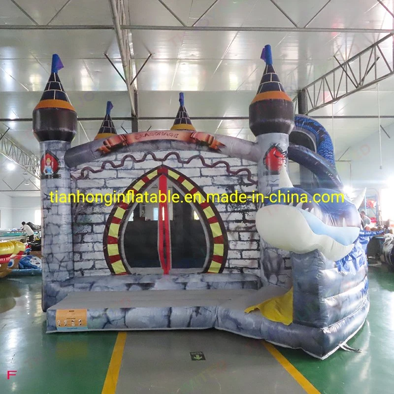 6X5m New Design Amazing Inflatable Dragon Slide Bouncy Jumping Castle