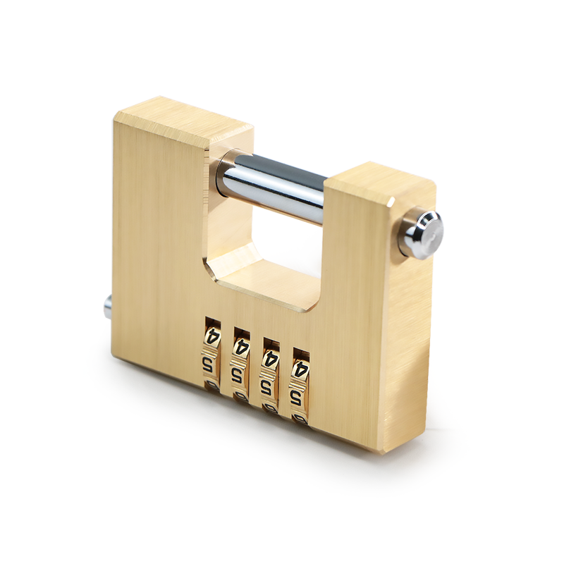 Warehouse Steel Shackle Locking Hardened Shackle Solid 70mm Combination Rectangular Brass Padlock