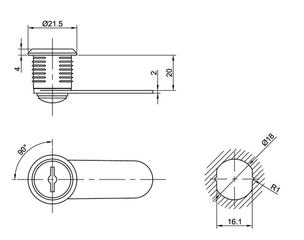 All Styles of 103 Mailbox Cam Lock Zinc Alloy or Nylon