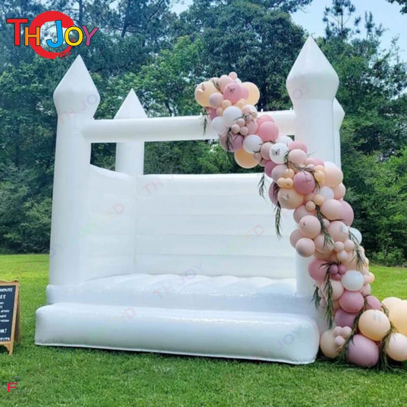 Free Air Shipping to Door! 2022 Newest 13X13FT 4X4m Outdoor Inflatable Wedding Bouncer White Bounce House Bouncy Castle Jumping Castle