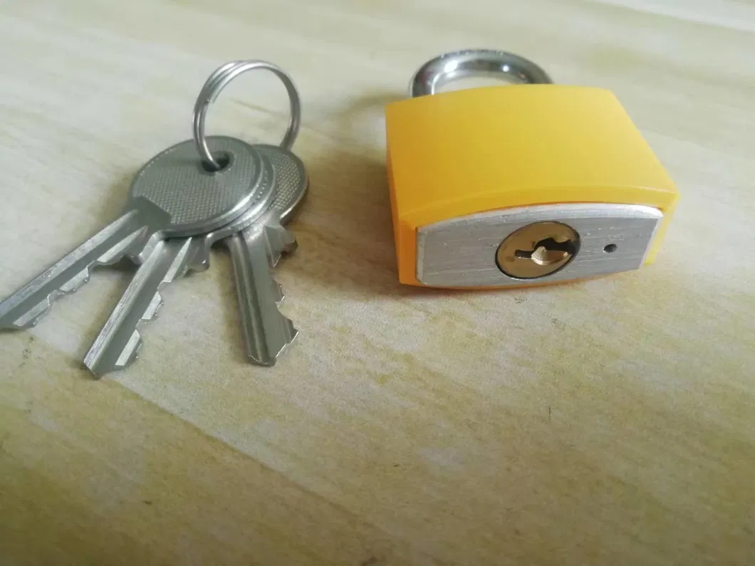 Aluminum Lock with Solid Brass Cylinder Safety Padlock Have Plastic Shell Padlock