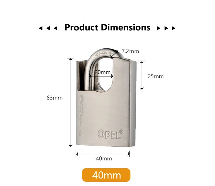 Industrial Padlock Stainless Steel Lockout Tagout Safety Padlock with Hardened Steel Shackle