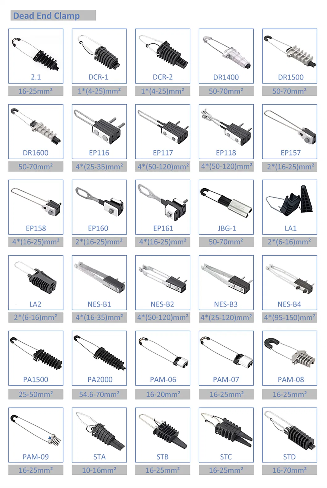 High Tensile Dr1500 Type Dead End Anchor Clamps for Cable Accessories