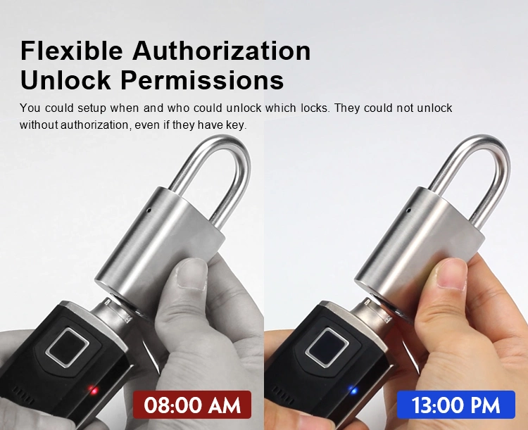 Vanma Top Security Stainless Steel Padlock with Fingerprint Electronic Key