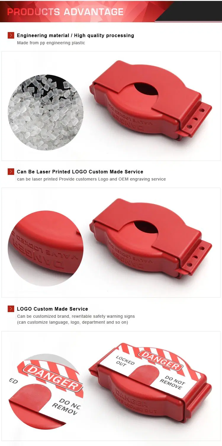 Durable Polypropylene Adjustable Gate Valve Lockout