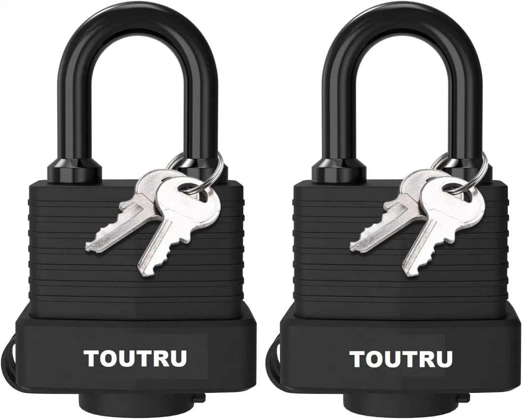 Padlock with Key, [2 Pack] [4 Keys] Diyife Key Padlock Weatherproof Outdoor, Waterproof Lock 40mm Heavy Duty Padlocks Anticut, Laminated Steel for School Gym Lo