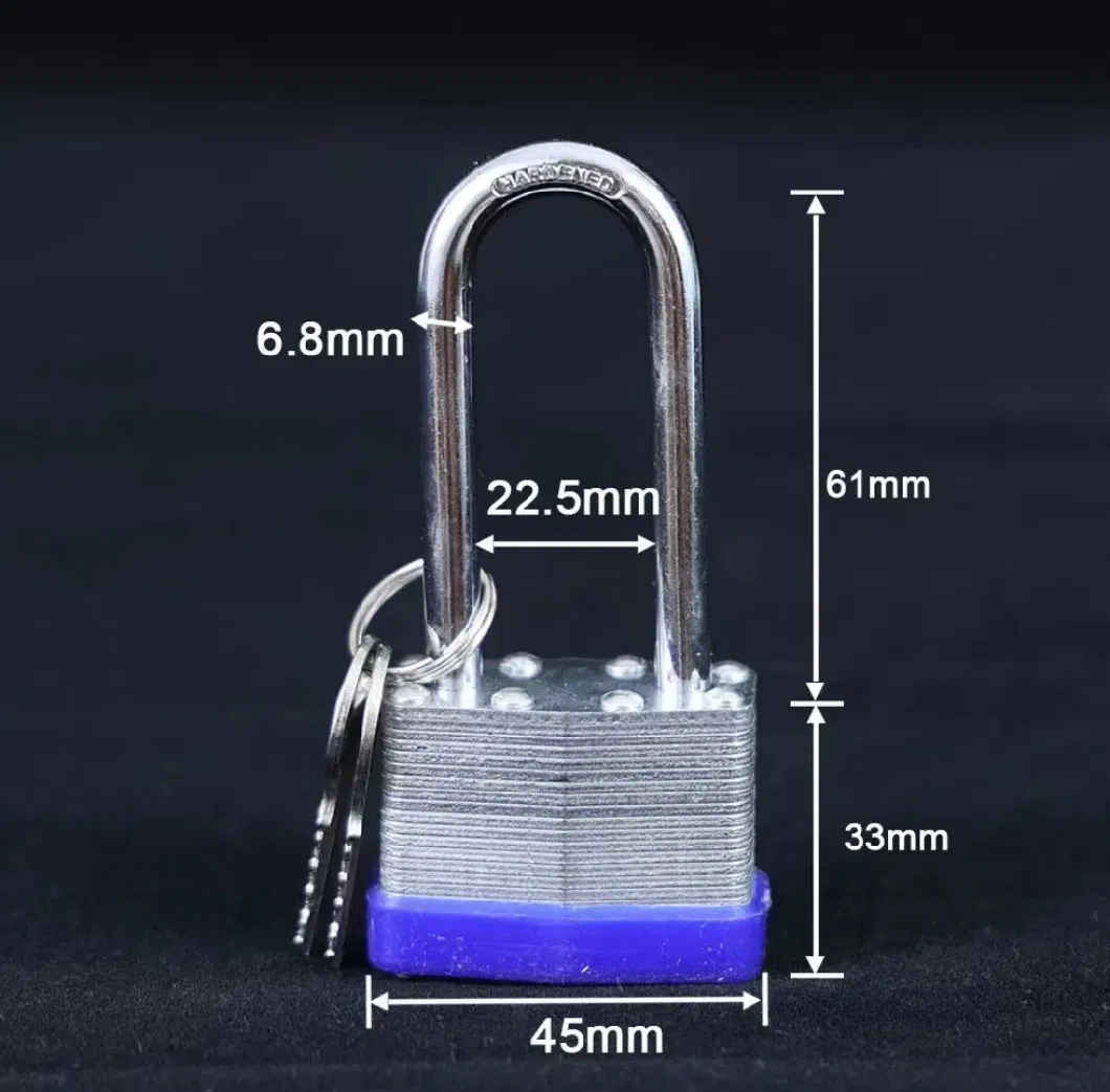 Hardened Steel 45mm 50mm 65mm Safety Outdoor Safety Laminated Keys Padlock