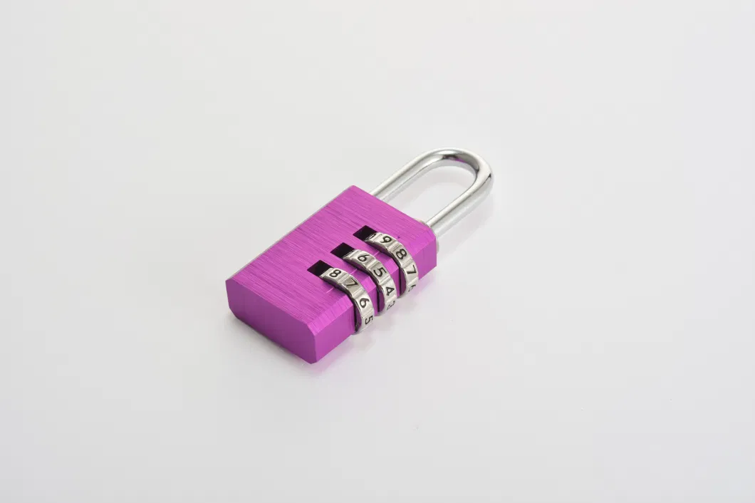 Purple Aluminium Alloy Combination Padlock 3 Digit Code Lock Safety Padlock