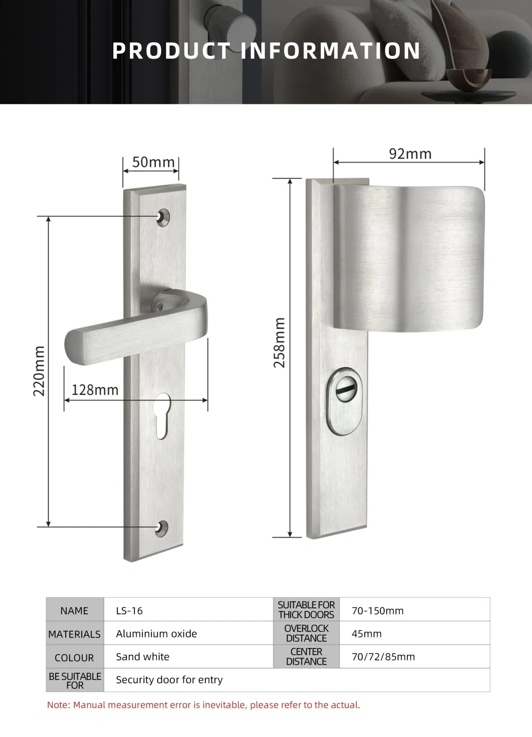 Aluminum Profile Anti-Theft Security Door Lock Foreign Trade Best-Selling Export Style