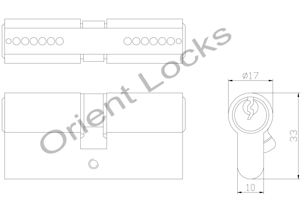 Key Alike Mortise Door Lock Cylinder 60mm