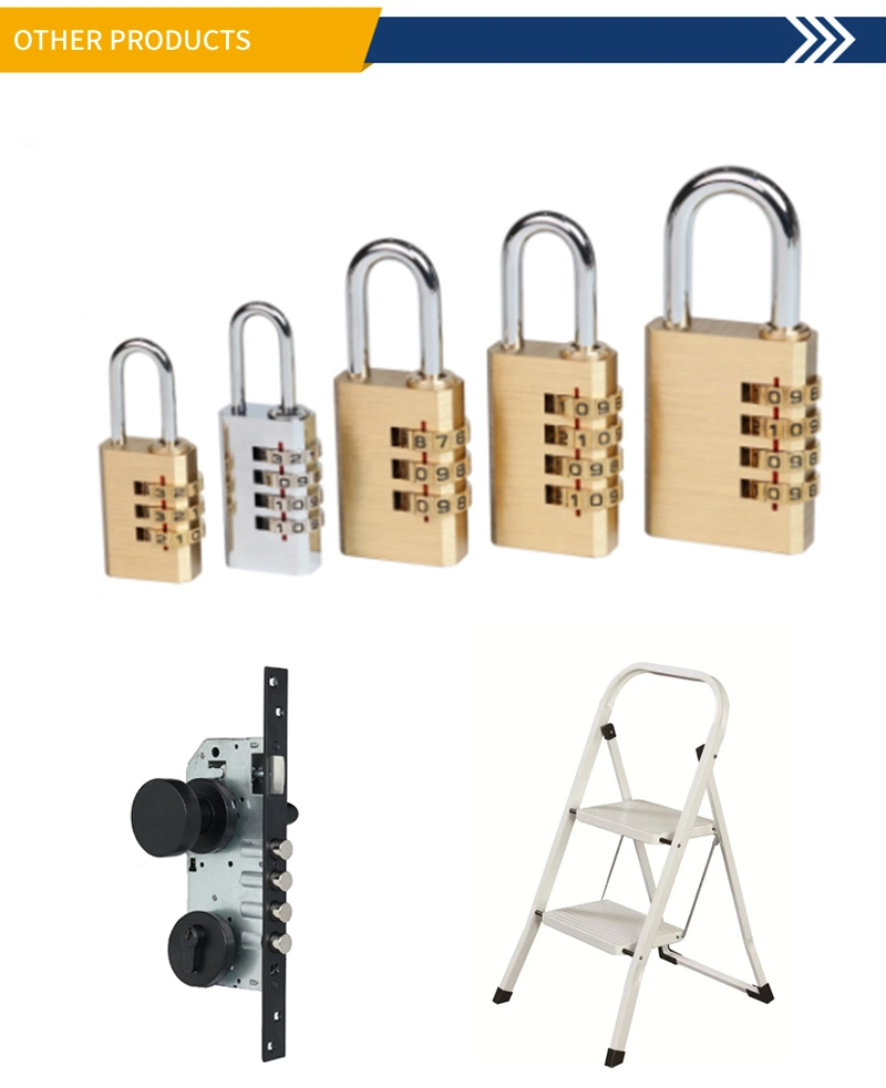 European Short Shackle Top Security Solid Padlock Nickle Plated Steel Crossed Keys Brass Padlock